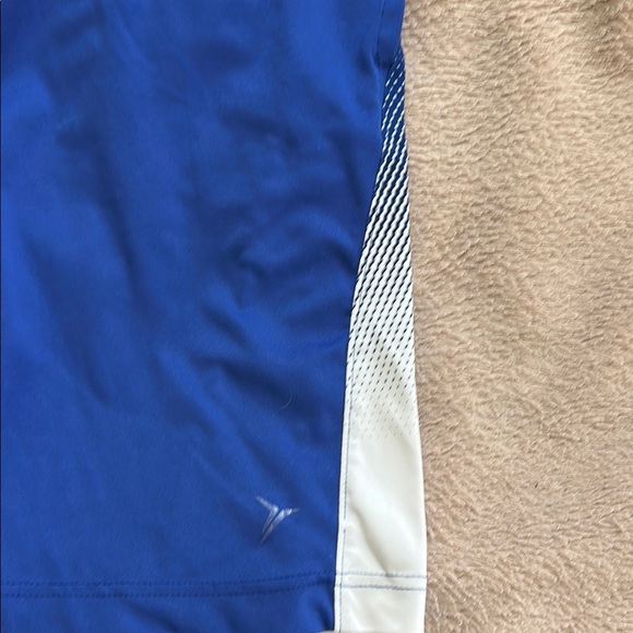 Youth Kids Blue Athletic Shorts, pockets, elastic waist - Picture 4 of 5